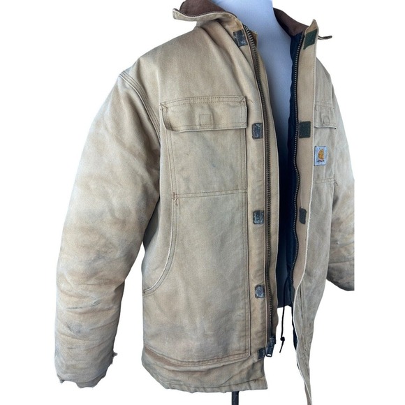 Vtg Carhartt Coat Men's 46 Quilt Lined CQ186 CQ185 Chore Ranch Corduroy Collar - Picture 2 of 16